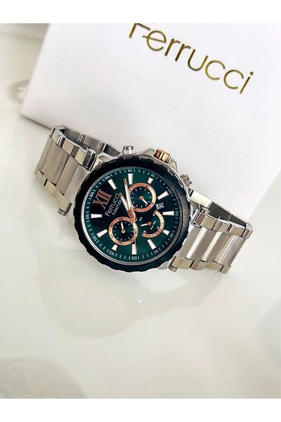 Ferrucci FERRUCCi̇ Silver Dark Green Inner Dial men's Wristwatch