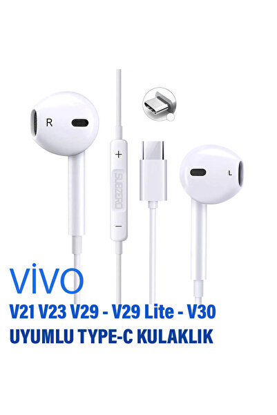 EXENAR Vivo V21 V23 V29 Vivo V29 Lite Vivo V30 Kulaklık Type-C Mikrofonlu Kul...