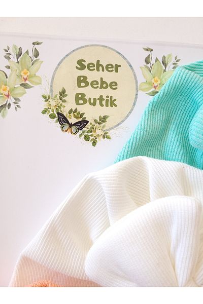 SeherBebeButik Baby Girl and Children's Bonnet with Colorful Bow - Set of 3