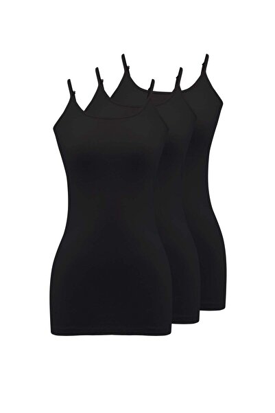 WESTMARK LONDON Чорна бавовна та еластан - 3-х рядна жіноча майка OLIVIA SINGLET