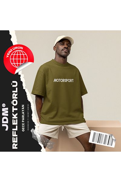 JDM Premium Oversize Motorsport T-Shirt - Reflective (Noctilucent)