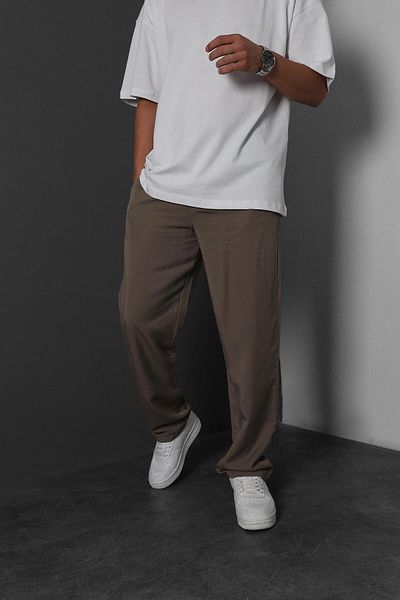 Slatra Baggy Mold Soft Texture Men's Brown Trousers