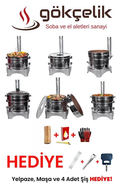 Gökçelik Güveç Mangal  18 Parça Toprak Tandır Et Kavurma Tavası/gözleme Saçlı...