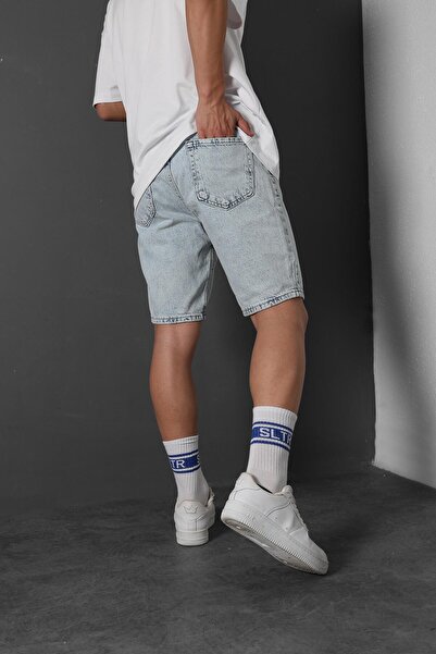 Slatra Men's Above Knee Kardesen Denim Shorts