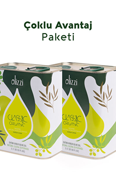 Olizzi Classic Organik Soğuk Sıkım Natürel Sızma Zeytinyağı 2 LT X 2 Adet