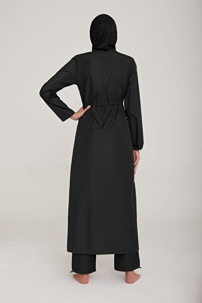 ZF BUTİK Fallschirmstoff - Schwarzer Hijab-Badeanzug in voller Größe Chaand 1267