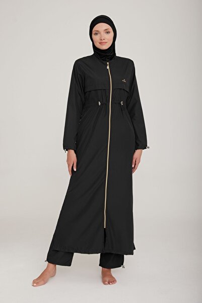 ZF BUTİK Fallschirmstoff - Schwarzer Hijab-Badeanzug in voller Größe Chaand 1267