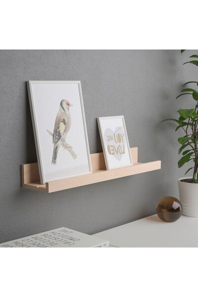 IKEA Ahşap Duvar Rafı Uzunluk: 55 Cm İkea Fotoğraf Çerçevesi Rafı Bej Raf Mdf
