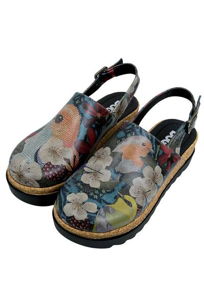 Dogo Women's Vegan Leather Blue Thick Sole Sandals - Fly Anywhere Design