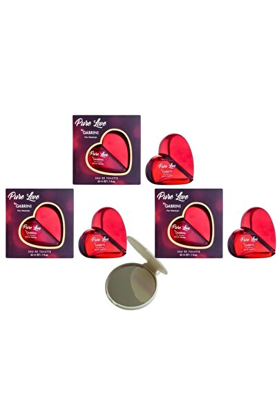 Gabrini Pure Love Parfüm 3 x adet + kozmiss cep aynası hediye