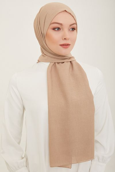FRESCO SCARFS Armine Trend Woody BEIGE Hijab Hijab για γυναίκες - Απλό βαμβακερό σάλι