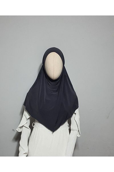 AHRAR tesettür Smoke Color Children's Sandy Souffle Khimar - Practical and Ready