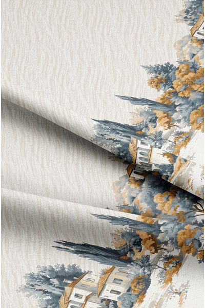 CANİLA Tablecloth Digital Printed Edge Stitched Tablecloth