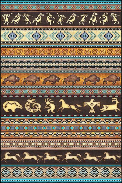 Rugs Modern Halı إطار حيوان الثور الغزلان بقاعدة منسوجة بنمط هندسي وسجادة مزخ...