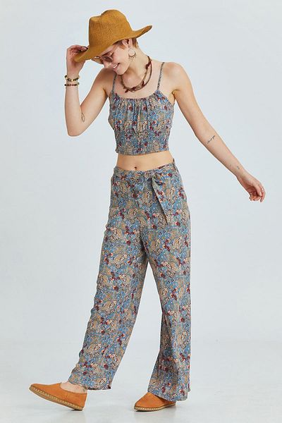 Clandestino Pantaloni cu model albastru cu talie elastică