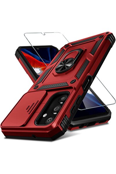 Rivor حافظة لهاتف سامسونج جالاكسي A34 مع حامل منزلق للكاميرا وغطاء خزان واقٍ ...