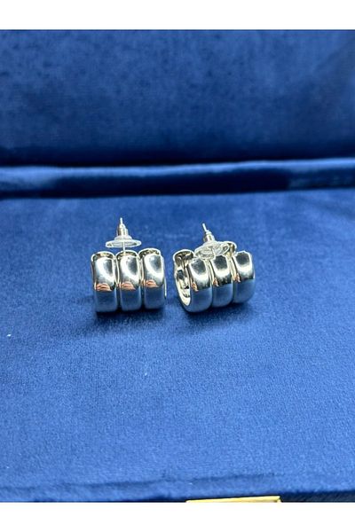 MİRZAS BALKES Steel 3 Domed Earrings
