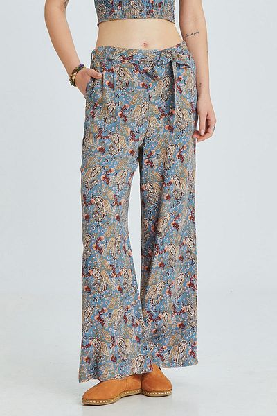 Clandestino Pantaloni cu model albastru cu talie elastică