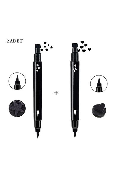 Mardinal Double Ended Eyeliner Star and Heart Patterned Economical Set of 2