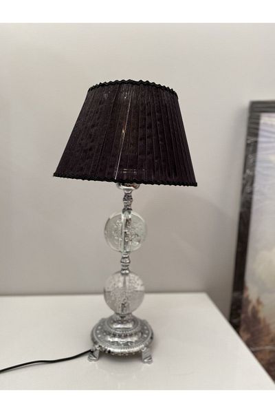 asellus Şehzade Crystal Glass Bulk Lampshade Knitted Hat, Chrome (silver color) table lamp, lampshade, lampshade home h