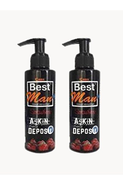 Best Man Aşkın Deposu 2'li Best Man 150ML. Büyük Boy Çilekli Lubricant Jel