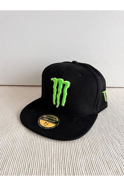 HatClub Exclusive Monster Monster Figure Embroidered Adjustable Snapback Unisex Black Hip Hop Cap