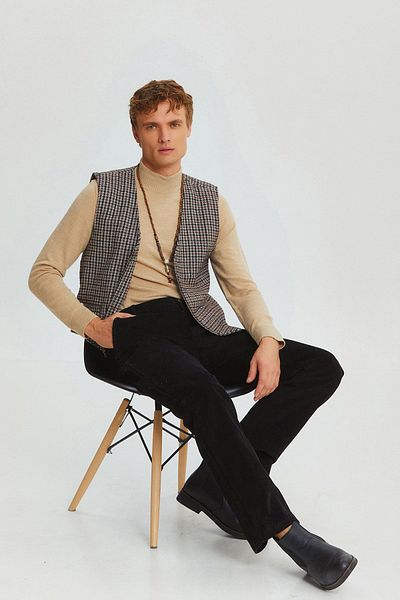 Clandestino Bohemian Style Classic Cut Men's Vest Gray