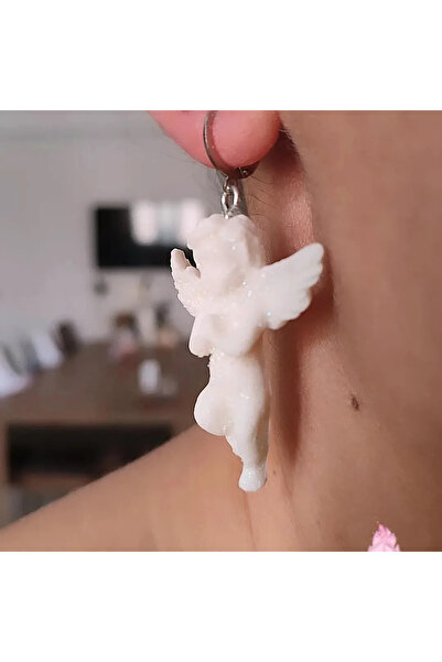 Atölye Myth White Angels Handmade Necklace and Earring Set