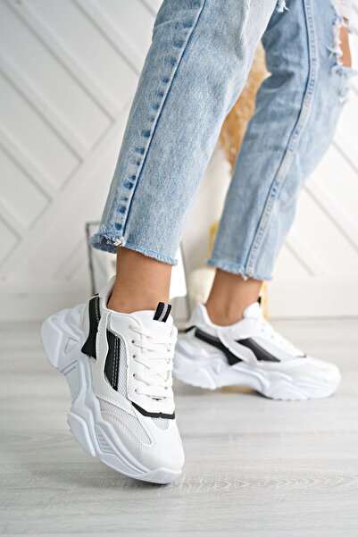 pasyone Λευκή ψηλή σόλα casual sneaker παπούτσια