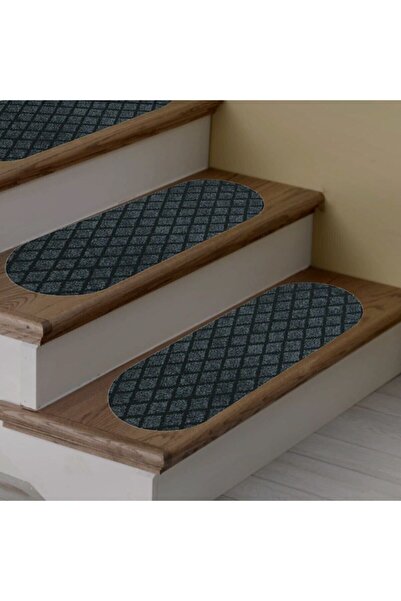 Stepmat Desenli Kaymaz Tabanlı Merdiven Basamak Paspası / Halısı