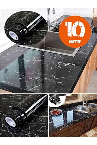 Tor Store Mermer Desenli Mutfak Tezgahı Masa Dolap Içi Kaplama Kağıdı (10 Metre)