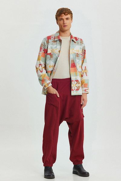 Clandestino Button Detailed Modern Men's Shalwar Claret Red