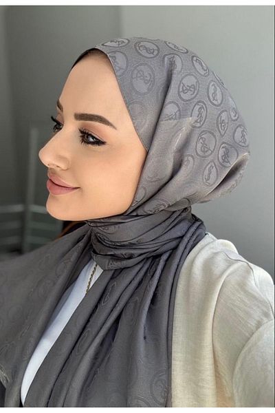 Misa Jacquard Gray Silk Shawl