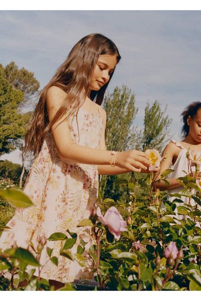 MANGO Kids Φόρεμα με στάμπα σε φύλλα