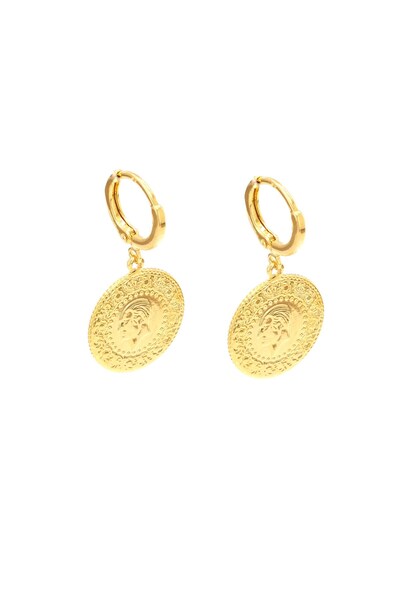 FerizZ Altın Kaplama Çeyrek Altınlı Kadın Küpe