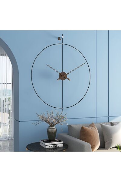 MetaQuartz Aksesuar ElissaTime 60 Cm Siyah Modern Dekoratif Metal Duvar Saati