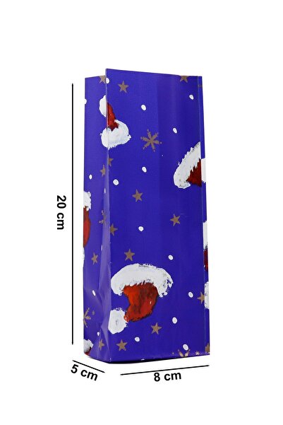 repro design Yılbaşı Temalı Kese Kağıdı 8x20x5 Cm 10 Adet Model:26