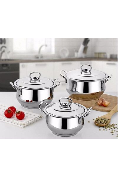 İNTER CELİK Inter Steel 3-Piece Economic Casserole Set