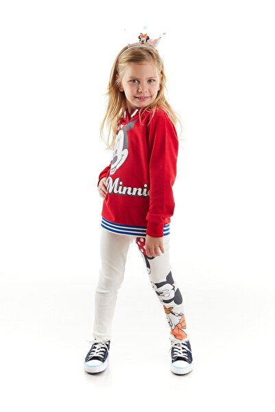 Minnie Mouse Lisanslı Kız Çocuk Sweatshirt Ve Tayt 2'li Takım 20172