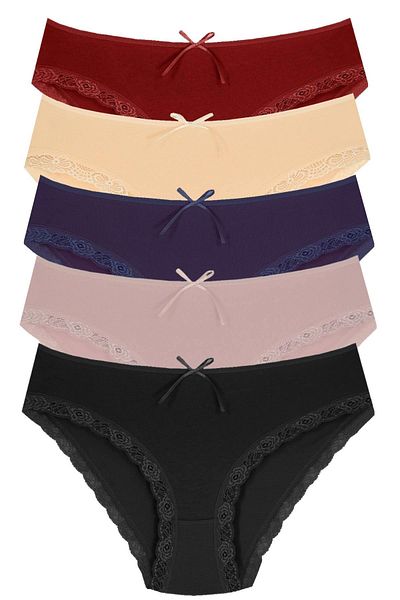 Newlilla Pachet de chiloți pentru femei 1009 Bato Leg Lace 5 piese 1009-V7