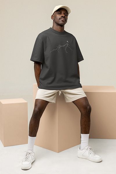 Korefanzin Ανακλαστικό μπλουζάκι Premium Oversize Lightning Printed
