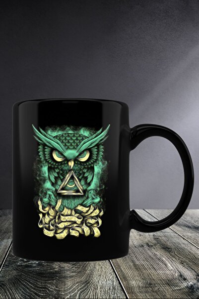 Bytwo كوب بتصميم خاص على شكل بومة - كوب - ملعقة وقاعدة - tkm85