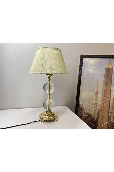 asellus Şehzade Crystal Glass Bulk Lampshade Knitted Hat, Gold plated table lamp, lampshade, lampshade home gifts