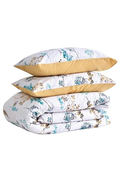 Leruum London طقم غطاء لحاف وغطاء وسادة بنقشة زهور مقاس 240x220 - حجم كبير 3 قطع