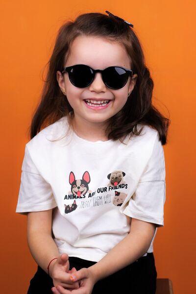 By Donetto New-unisex (Age 3-9) Polarized Black Children's Sunglasses
