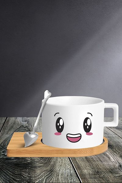 Bytwo Cup Set with Emoji Figures - 240a