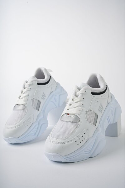 pasyone Ασημένια γυναικεία παπούτσια casual sneaker με ψηλή σόλα