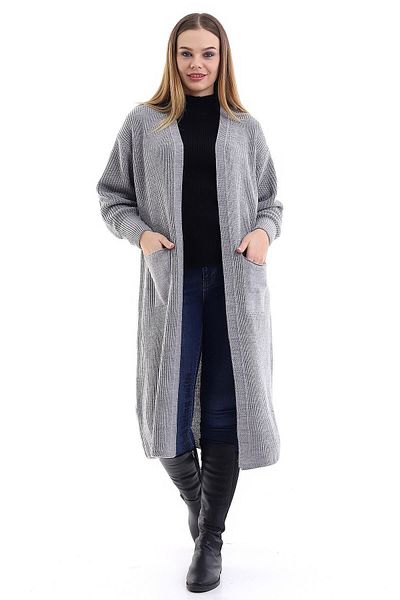 Devinka Women's Oversize Long Pocket Knitwear Cardigan