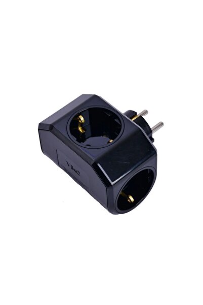 VİKO Yonca 3'lü Topraklı Priz Siyah