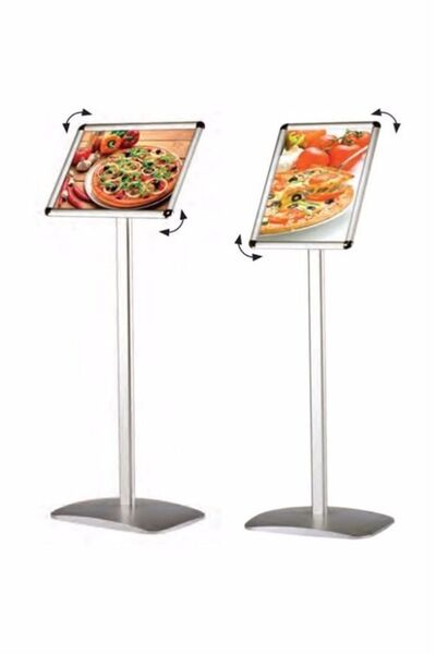 PROJENEON A4 Ayaklı Alüminyum Yönlendirme Menü Panosu Yönlendirme Pano Ayaklı A4 Çerçeve